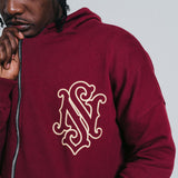Buzo Zipper Monogram Vino Tinto