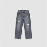 Denim Gris Oscuro Distressed