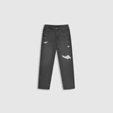 Denim Gris Oscuro Distressed